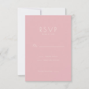 Elegantes minimalistisches RSVP in Rosa Karte