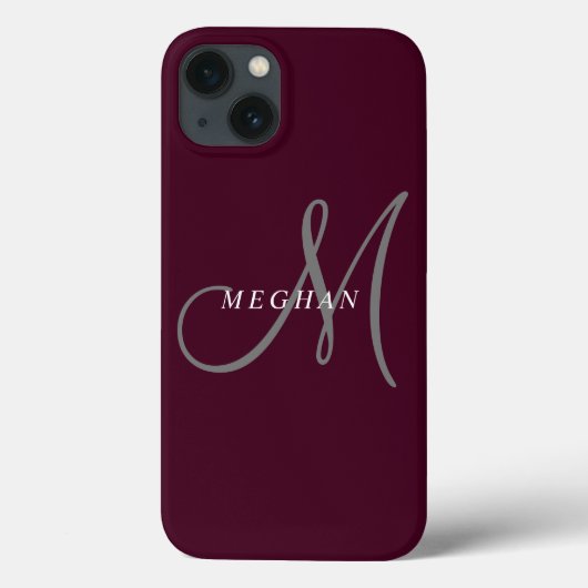 Elegantes Minimalistisches Schlichtes Burgund Mit  Case-Mate iPhone Hülle (Rückseite)