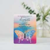 Elegantes Minimalistisches Schmetterlingdesign und Einladung (Stehend Vorderseite)