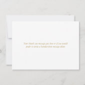 Elegantes Minimalistisches Schwarz-Gold-Script-Her Dankeskarte (Rückseite)