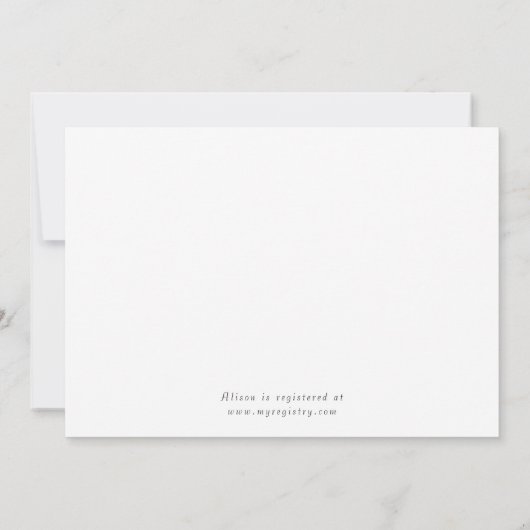 Elegantes Minimalistisches Schwarz-Weiß-Brautparty Einladung (Rückseite)