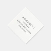 Elegantes Minimalistisches Schwarz-Weiß-Brautparty Serviette (Ecke)