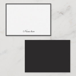 Elegantes minimalistisches Schwarz-Weiß-Doppelrand Mitteilungskarte