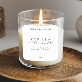 Elegantes, Minimalistisches Schwarz-Weiß-Kerzen-La Quadratischer Aufkleber