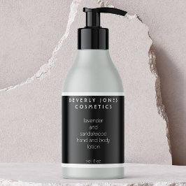 Elegantes Minimalistisches Schwarz-Weiß-Kosmetikla Rechteckiger Aufkleber