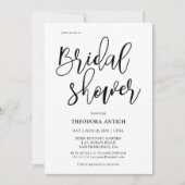 Elegantes Minimalistisches Schwarz-weißes Brautpar Einladung (Vorderseite)