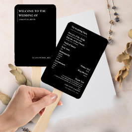Elegantes Minimalistisches Schwarz-weißes Hochzeit Fächer