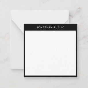 Elegantes Minimalistisches Schwarzes Border-Templa Mitteilungskarte