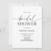 Elegantes Minimalistisches Schwarzes Brautparty Einladung (Vorderseite)