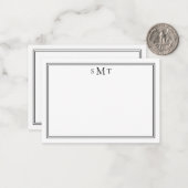 Elegantes Minimalistisches Schwarzes Dreibuchstabe Mitteilungskarte (Vorderseite/Rückseite Beispiel)