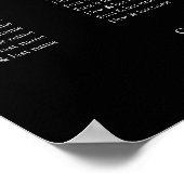 Elegantes Minimalistisches Schwarzes Hochzeitsstif Poster (Ecke)