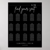 Elegantes Minimalistisches Schwarzes Hochzeitsstif Poster (Vorne)