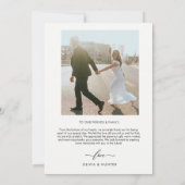 Elegantes Minimalistisches Schwarzes Kalligrafisch Dankeskarte (Rückseite)