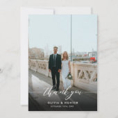 Elegantes Minimalistisches Schwarzes Kalligrafisch Dankeskarte (Vorderseite)