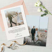 Elegantes Minimalistisches Schwarzes Kalligrafisch Dankeskarte