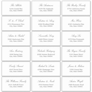 Elegantes Minimalistisches Script 18 Guest Address Aufkleber