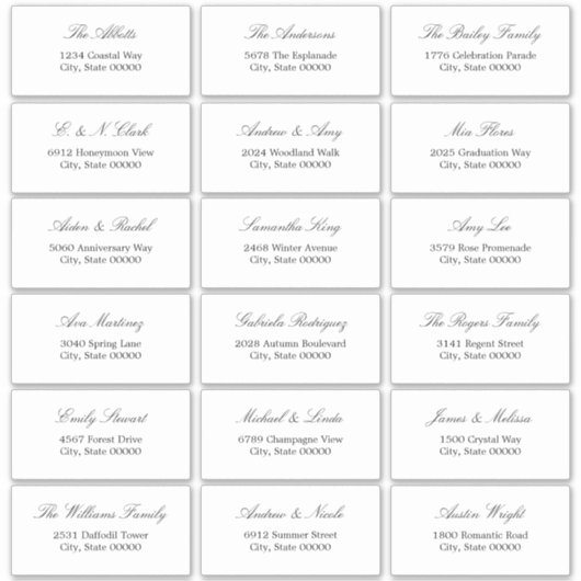 Elegantes Minimalistisches Script 18 Guest Address Aufkleber (Vorderseite)