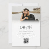 Elegantes Minimalistisches Script 2 Foto QR Code H Einladung (Rückseite)