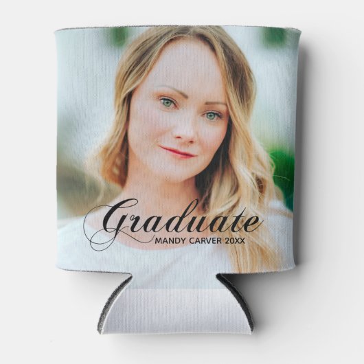 Elegantes Minimalistisches Script Abschluss Foto P Dosenkühler (Vorderseite)