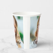 Elegantes Minimalistisches Script Abschluss Foto P Pappbecher (Rechts)