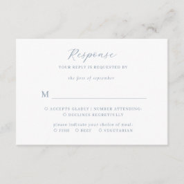 Elegantes Minimalistisches Script Dusty Blue Weddi Begleitkarte