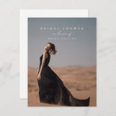 Elegantes Minimalistisches Script Foto Chic Brautp Einladung (Vorne/Hinten)