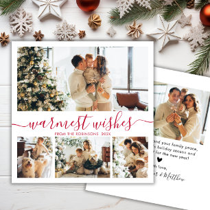 Elegantes Minimalistisches Script Foto Collage Wei Feiertagskarte