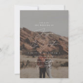 Elegantes Minimalistisches Script-Foto Hochzeit Einladung (Vorderseite)