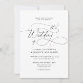 Elegantes Minimalistisches Script-Foto Hochzeit Einladung (Vorderseite)