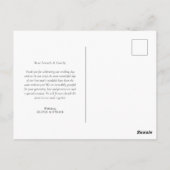 Elegantes Minimalistisches Script Foto Hochzeit Po Postkarte (Rückseite)