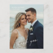 Elegantes Minimalistisches Script Foto Hochzeit Po Postkarte (Vorderseite)