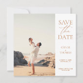 Elegantes Minimalistisches Script-Foto Save The Date (Vorderseite)