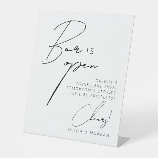 Elegantes Minimalistisches Script Funny Wedding Dr Sockelschild (Vorderseite)