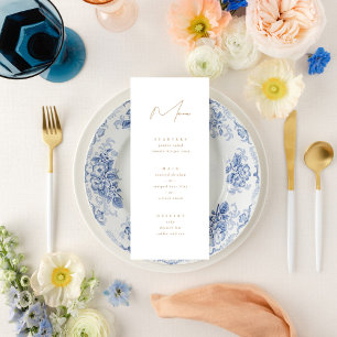 Elegantes Minimalistisches Script Gold Wedding Men Menükarte