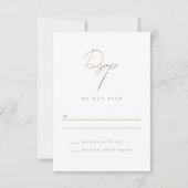 Elegantes Minimalistisches Script Gold Wedding RSV RSVP Karte (Vorderseite)