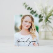 Elegantes Minimalistisches Script Graduate Foto Vi Postkarte (Stehend Vorderseite)