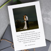 Elegantes Minimalistisches Script Heart Wedding Fo Dankeskarte