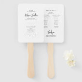 Elegantes Minimalistisches Script-Hochzeitsprogram Fächer (Vorne und Hinten)