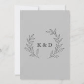 Elegantes Minimalistisches Script Leaf Wedding Lig Einladung (Rückseite)