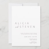 Elegantes Minimalistisches Script Moderne Hochzeit Einladung (Vorderseite)