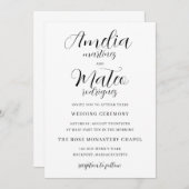 Elegantes Minimalistisches Script Moderne Hochzeit Einladung (Vorne/Hinten)
