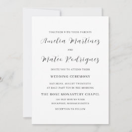 Elegantes Minimalistisches Script Moderne Hochzeit Einladung