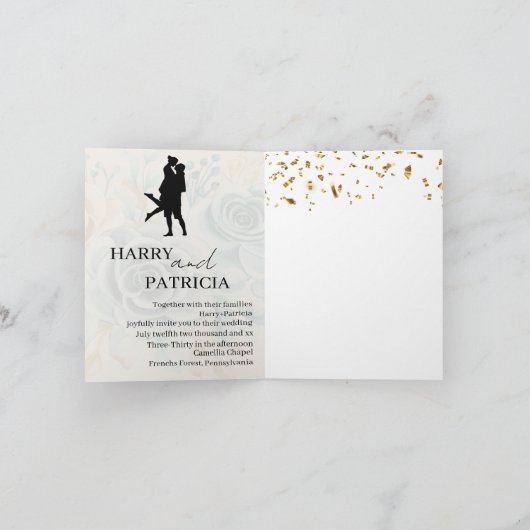 Elegantes Minimalistisches Script Monogram Foto Ho Einladung (Innenseite)