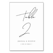 Elegantes Minimalistisches Script Personalisiert W Tischnummer (Rückseite)