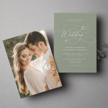 Elegantes Minimalistisches Script Sage Green Foto