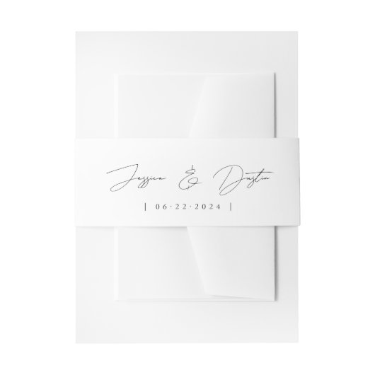 Elegantes Minimalistisches Script Schwarz und Weiß Einladungsbanderole (Vorderseite Beispiel)