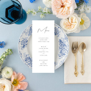 Elegantes Minimalistisches Script Schwarz und Weiß Menükarte