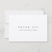 Elegantes Minimalistisches Script Schwarz-weiß Wed Dankeskarte (Vorderseite)