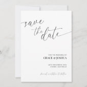 Elegantes Minimalistisches Script und ein paar Fot Save The Date (Vorderseite)