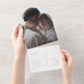 Elegantes Minimalistisches Skript-Foto-Siegel und All In One Einladung (Abreißen)